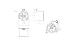 Ventilador de gases de combustión canalizado axial de 500 mm F300- AL 500 D4 F3 01 CFG
