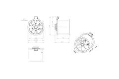 Ventilador de gases de combustión con conducto axial de 500 mm F300- AL 500 D2 F3 01 CFG