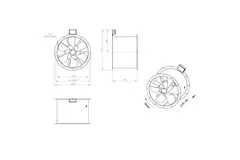Ventilador de gases de combustión canalizado axial de 560 mm F300- AL 560 D4 F3 01 CFG
