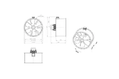 Ventilador de conducto axial de 1250 mm para gases de combustión F300- AL 1250 D6 F3 04 CFG