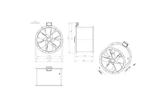 Ventilador axial de humos canalizado de 630 mm F300- AL 630 D6 F3 01 CFG