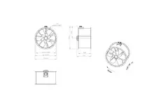 Ventilador axial de conducto de 1000 mm F300- AL 1000 D6 F3 02 CFG