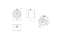 Ventilador de conducto axial de 800 mm para gases de combustión F300- AL 800 D6 F3 01 CFG