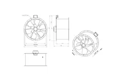 Ventilador de gases de combustión canalizado axial de 710 mm F300- AL 710 D6 F3 01 CFG