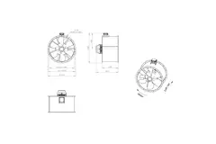 Ventilador axial de conducto de 1000 mm F300- AL 1000 D4 F3 04 CFG