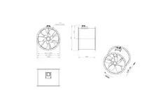 Ventilador de conducto axial de 800 mm para gases de combustión F300- AL 800 D4 F3 02 CFG