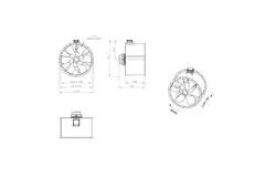 Ventilador axial de conducto de 1000 mm F300- AL 1000 D4 F3 03 CFG