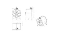 Ventilador axial de conducto de 560 mm - AL 560 D4 02 CFG