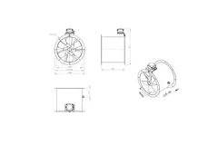 Ventilador axial para conductos de 400 mm - AL 400 D42U 02 CFG