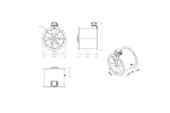 Ventilador axial para conductos de 400 mm - AL 400 D42U 03 CFG