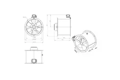 Ventilador axial para conductos de 450 mm - AL 450 D2 01 CFG