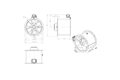Ventilador axial para conductos de 450 mm - AL 450 D42U 01 CFG