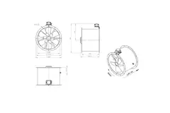 Ventilador axial para conductos de 560 mm - AL 560 D84U 01 CFG