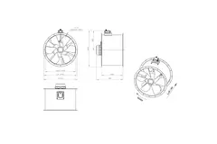 Ventilador axial para conductos de 900 mm - AL 900 D4 04 CFG
