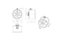 Ventilador axial para conductos de 900 mm - AL 900 D4 05 CFG