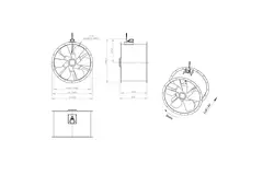 Ventilador axial para conductos de 900 mm - AL 900 D84U 01 CFG