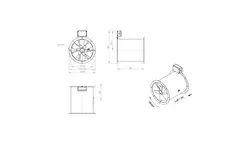 Ventilador de gases de combustión canalizado axial de 315 mm F400 - AL 315 D42U F4 01 CFG