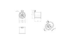Ventilador de gases de combustión canalizado axial de 355 mm F400 - AL 355 D42U F4 02 CFG
