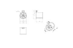 Ventilador de gases de combustión canalizado axial de 355 mm F300- AL 355 D2 F3 02 CFG
