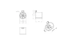 Ventilador de gases de combustión canalizado axial de 355 mm F300- AL 355 D42U F3 01 CFG
