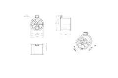 Ventilador de gases de combustión con conducto axial de 400 mm F300- AL 400 D2 F3 02 CFG