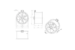 Ventilador axial de humos canalizado de 630 mm F400 - AL 630 D84U F4 02 CFG