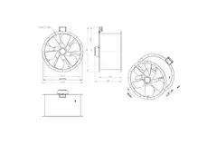 Ventilador de gases de combustión canalizado axial de 710 mm F300- AL 710 D4 F3 02 CFG