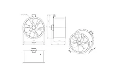 Ventilador de gases de combustión canalizado axial de 710 mm F400 - AL 710 D4 F4 02 CFG