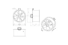 Ventilador de gases de combustión canalizado axial de 710 mm F400 - AL 710 D4 F4 03 CFG