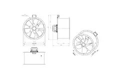 Ventilador de gases de combustión canalizado axial de 710 mm F400 - AL 710 D4 F4 01 CFG