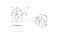 Ventilador de gases de combustión canalizado axial de 710 mm F400 - AL 710 D84U F4 02 CFG