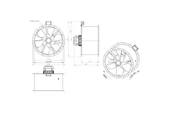 Ventilador de gases de combustión canalizado axial de 710 mm F400 - AL 710 D84U F4 01 CFG
