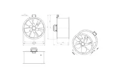 Ventilador de gases de combustión canalizado axial de 710 mm F300- AL 710 D4 F3 03 CFG