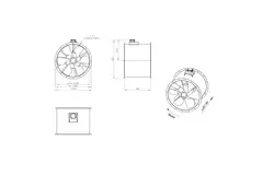 Ventilador de conducto axial de 800 mm para gases de combustión F400 - AL 800 D6 F4 01 CFG