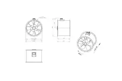 Ventilador de conducto axial de 800 mm para gases de combustión F400 - AL 800 D6 F4 03 CFG