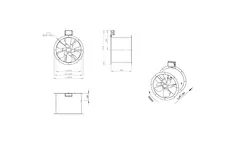 Ventilador de gases de combustión canalizado axial de 450 mm F400 - AL 450 D4 F4 01 CFG