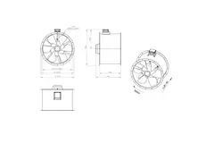 Ventilador de gases de combustión canalizado axial de 900 mm F400 - AL 900 D4 F4 03 CFG