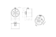Ventilador de gases de combustión canalizado axial de 900 mm F400 - AL 900 D4 F4 05 CFG