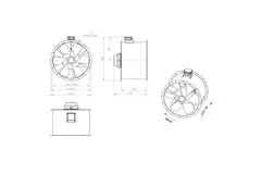 Ventilador de gases de combustión canalizado axial de 900 mm F300- AL 900 D4 F3 05 CFG