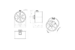Ventilador de gases de combustión canalizado axial de 900 mm F400 - AL 900 D4 F4 04 CFG