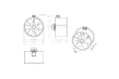 Ventilador de conducto axial de 1000 mm para gases de combustión F400 - AL 1000 D4 F4 03 CFG