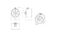 Ventilador de gases de combustión canalizado axial de 900 mm F300- AL 900 D6 F3 03 CFG