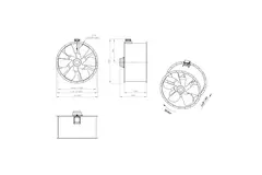 Ventilador de conducto axial de 1250 mm para gases de combustión F300- AL 1250 D6 F3 07 CFG