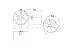 Ventilador de conducto axial de 1250 mm para gases de combustión F400 - AL 1250 D6 F4 01 CFG