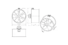 Ventilador de conducto axial de 1250 mm para gases de combustión F400 - AL 1250 D6 F4 02 CFG