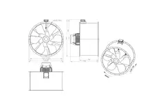 Ventilador de conducto axial de 1250 mm para gases de combustión F400 - AL 1250 D6 F4 04 CFG