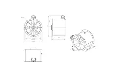Ventilador axial para conductos de 450 mm - AL 450 D2 02 CFG