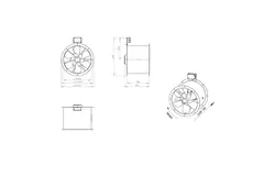Ventilador de gases de combustión canalizado axial de 450 mm F400 - AL 450 D2 F4 02 CFG