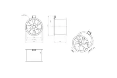Ventilador de gases de combustión canalizado axial de 560 mm F400 - AL 560 D4 F4 01 CFG