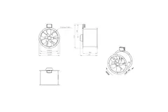 Ventilador de gases de combustión canalizado axial de 450 mm F300- AL 450 D42U F3 02 CFG